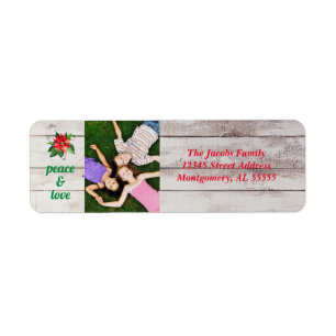 Poinsettia Peace & Love - Returadressetiketter Returadress Etikett