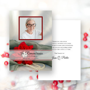 Poinsettia Pearls Winter Funeral Memorial Sympathy Tack Kort