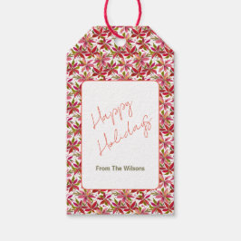 Poinsettia Personlig Lycklig Helgdag Gift Märkres Presentetikett