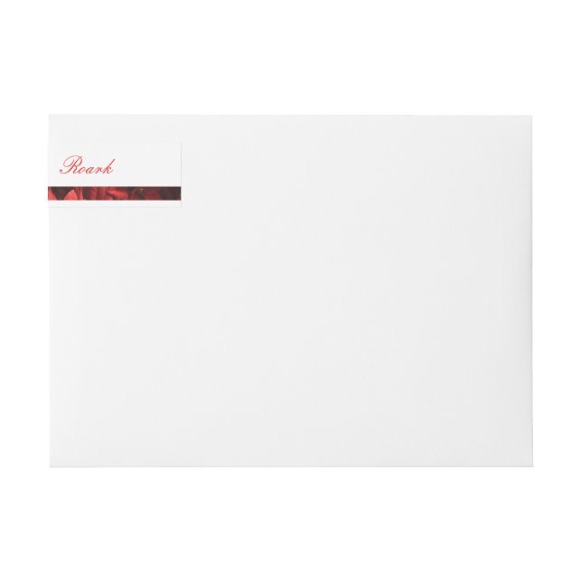 Poinsettia Petals Bar Script och Serif Etikettband (Framsidan)