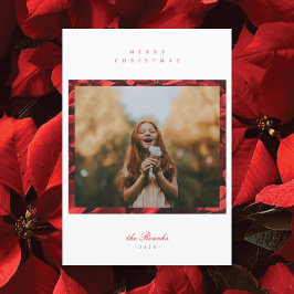 Poinsettia Petals Ram-julkort Julkort