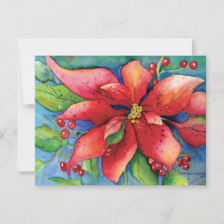 Poinsettia Postcard Vykort