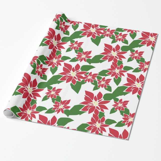Poinsettia Presentpapper (Utrullad)