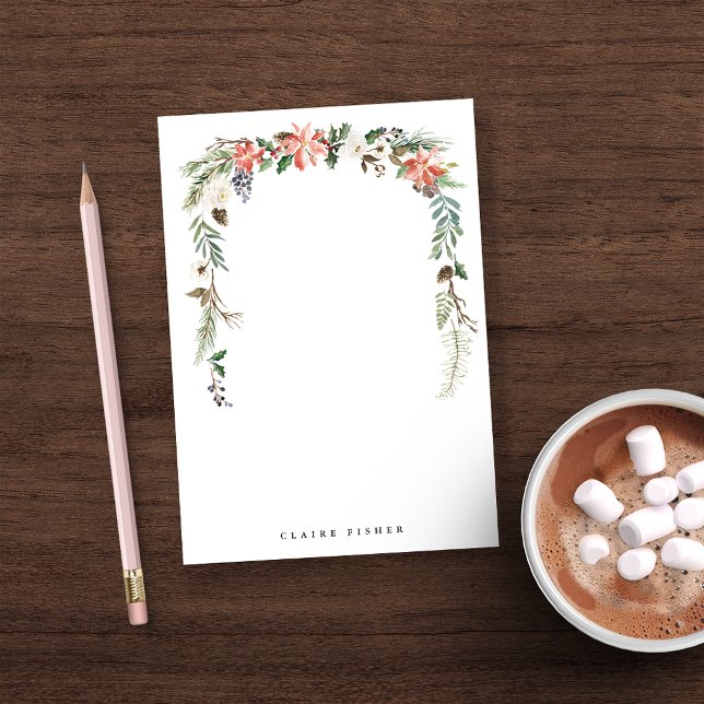 Poinsettia Ram Personlig jul Post-it Block (Skapare uppladdad)