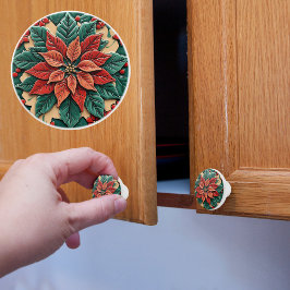 Poinsettia Red jul Knopp