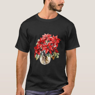 Poinsettia Red jul Winter Flower Helgdag T Shirt
