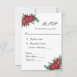 Poinsettia Red jul Winter Wedand OSA kort