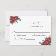 Poinsettia Red jul Winter Wedand OSA kort