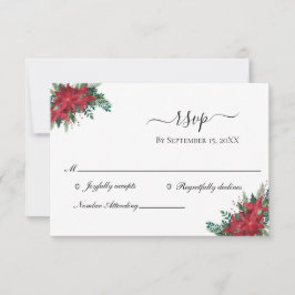 Poinsettia Red jul Winter Wedand OSA kort