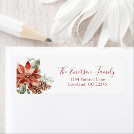 Poinsettia Return-adressetikett Returadress Etikett