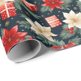 Poinsettia Rik & Cream Söt julklapp Presentpapper