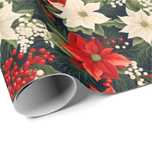 Poinsettia Rik & Cream Söt Julroll Presentpapper
