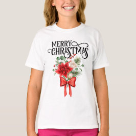 Poinsettia Ro Julblomman Bouquet T Shirt