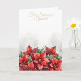 Poinsettia Röd "'För Någon Speciell" Jul Kort