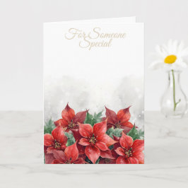 Poinsettia Röd "'För Någon Speciell" Jul Kort