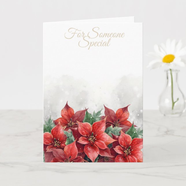 Poinsettia Röd "'För Någon Speciell" Jul Kort (Liten växt)