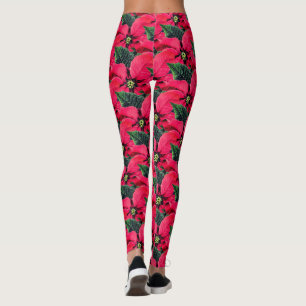 Poinsettia Roligt Abstrakt Artsy Leggings