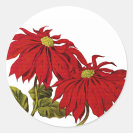 Poinsettia Runt Klistermärke