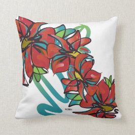 Poinsettia Square Pillow Kudde