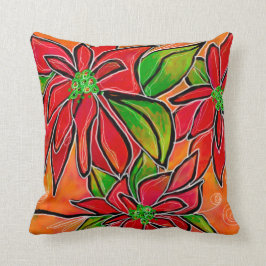 Poinsettia Square Pillow Kudde