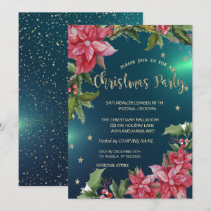 Poinsettia, Stars Green Company Julfest Inbjudningar
