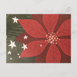 Poinsettia & Stars Helgdag Postcard Helg Vykort