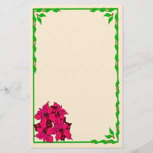 Poinsettia Stationery Brevpapper