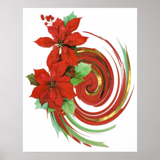 Poinsettia Swirl Poster (Framsidan)