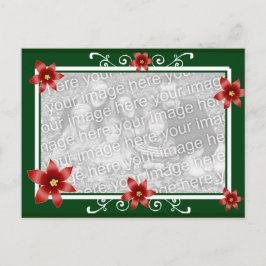 Poinsettia Swirl Ram Vykort