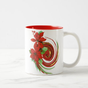 Poinsettia Swirl Två-Tonad Mugg