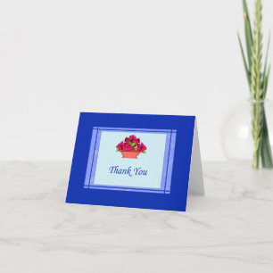 Poinsettia, tack för ditt kort med blå Gräns