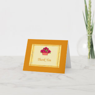 Poinsettia, tack för ditt kort med Gult Gräns