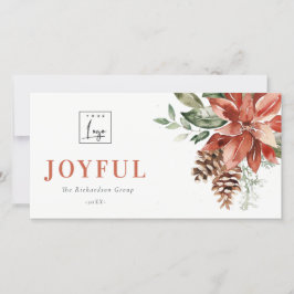 Poinsettia Tall Julglädje Jul Logo Företag Julkort