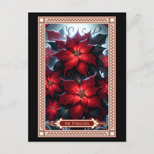 Poinsettia Tarot Card Vykort (Framsida)