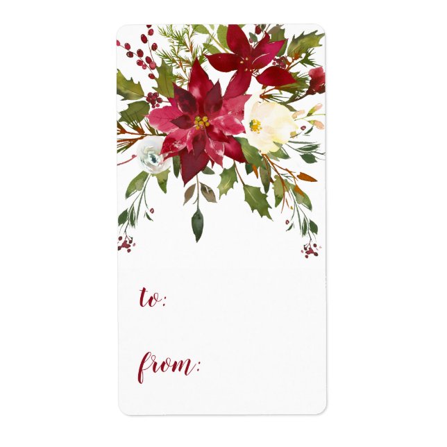 Poinsettia till från jul fraktsedel (Framsidan)