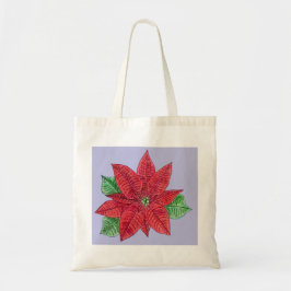 Poinsettia Tote Bag - Lavender Tygkasse