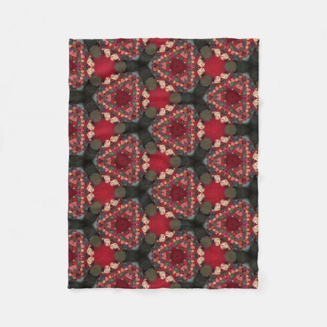 Poinsettia Trifecta  Abstrakt Design Fleecefilt (Framsidan)