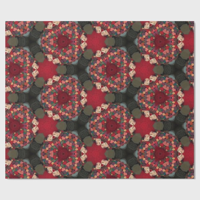 Poinsettia Trifectata Abstrakt Design Ii  Presentpapper (Platt)