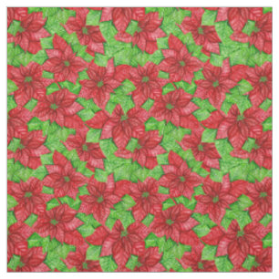 Poinsettia-vattenfärgen jul mönster tyg