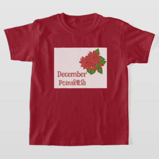Poinsettia Växt Akvarell December Födelsedag Barn T Shirt