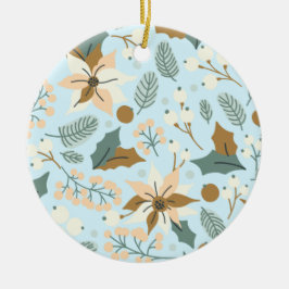 Poinsettia vinterprydnad helgdag julgransprydnad keramik