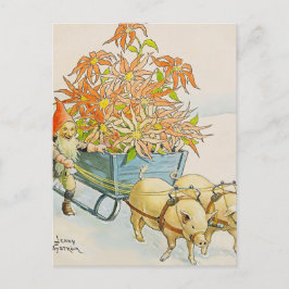 "Poinsettia Wagon" av Jenny Nystrom Vykort