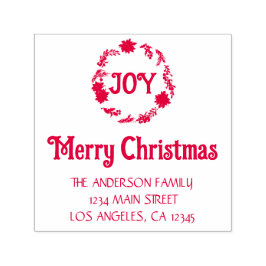Poinsettia Wandean God jul Returadress Självfärgande Stämpel