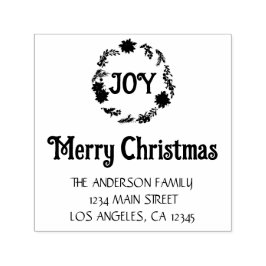 Poinsettia Wandean God jul Returadress Självfärgande Stämpel