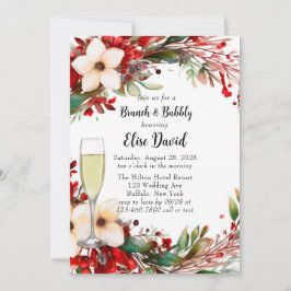 Poinsettia Wandejul Brunch & Bubly Inbjudningar