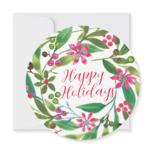 Poinsettia Watercolor Wand Helgdag Card