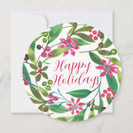 Poinsettia Watercolor Wand Helgdag Card Kort
