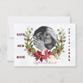 Poinsettia Winter Wandan Bröllop spara datum Datumet