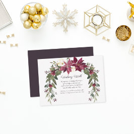 Poinsettia Wishing well Bröllop | Scarlet Red Tilläggskort
