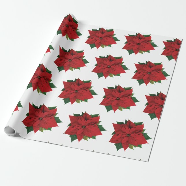 Poinsettia Wrapping Papper Presentpapper (Utrullad)